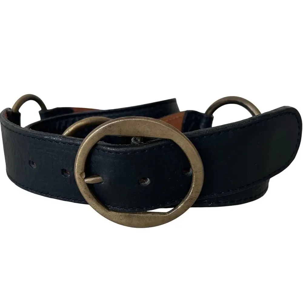 Vintage DNKY leather harness belt 80s 90s heavy duty grunge quility boho Rare 34